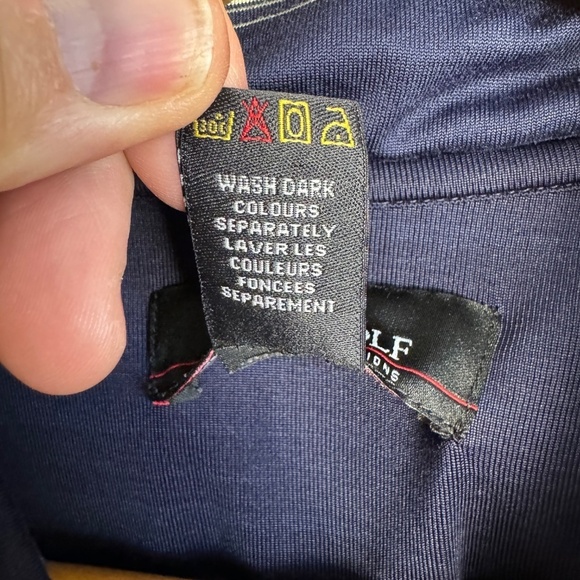 Weir‎ Golf Men's Navy Blue Stripe Short Sleeve Polo Golf Shirt Size Large (44) - Picture 5 of 14